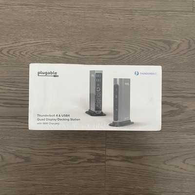 Plugable Quad-Monitor Thunderbolt 4/USB4/USB-C Dock for Windows/macOS