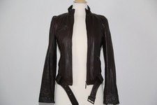 Auth Genuine Soft Lamb leather biker jacket vintage chocolate brown Barely Worn!