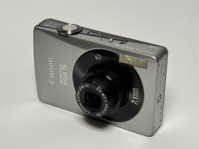 Canon Digital IXUS 75 7.1MP Retro Digitalkamera Kompaktkamera Y2K Metall Silber