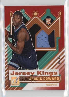 2025-26 Panini Donruss Jersey Kings Red /75 Cedric Coward #JK-CCG Rookie RC 1gx0