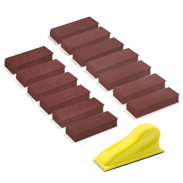Schleifpapier Set 131 StüCk Mit Hand-Schleifklotz KöRnung 40-1000 Schleifen-image