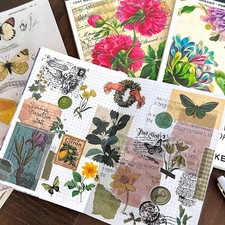 Vintage Ephemera Sticker Book - 867 Stickers  40 Scrapbook Papers for Journalin
