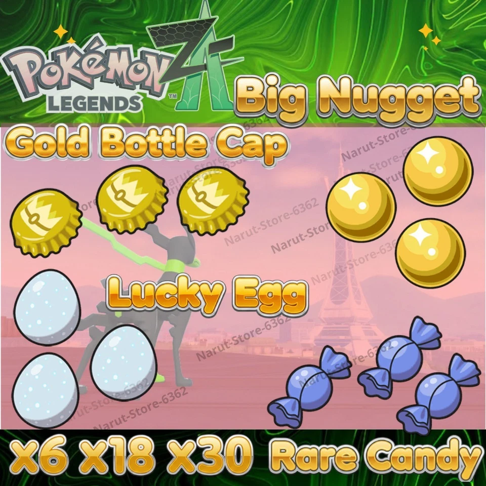 EXP. CANDY XL🔥 RARE CANDY⚡X30🔥Big Nugget🔥Lucky Egg🔥 Pokemon Legends ZA