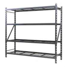4 Shelf Steel Storage Shelving Rack Heavy Duty 4,000 lb Capacity 77" Wide x 24".