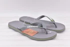 Mens Havaianas Brazil Logo Flip-Flop Sandals - Gray Size 9/10 (EU 41-42)