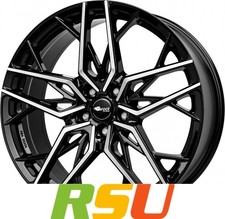 Brock B44 schwarz front-poliert 8.5x19" ET35 LK5 112 ML 66.6 Alufelgen 19 Zoll