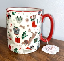 10 Strawberry Street 14 Oz. Bella CHRISTMAS DOGS Mug - NWT