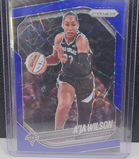 2025 Panini Prizm WNBA Blue Velocity A'ja Wilson Las Vegas Aces #76