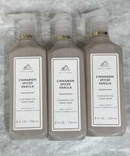 3 Bath  Body Works CINNAMON SPICED VANILLA Cleansing Gel Hand Soap 8.0 oz