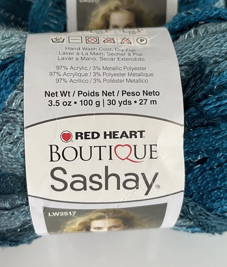 Пряжа Red Heart Boutique Sashay Metallic JIVE 3 мотка -30 ярдов ea. Лот - Изображение 2 из 4