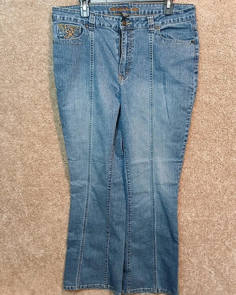 KIKIT JEANS VINTAGE LOOK BOOTCUT STYLE SIZE 16 RETRO CHIC EVERDAY BASIC - Image 2 of 4