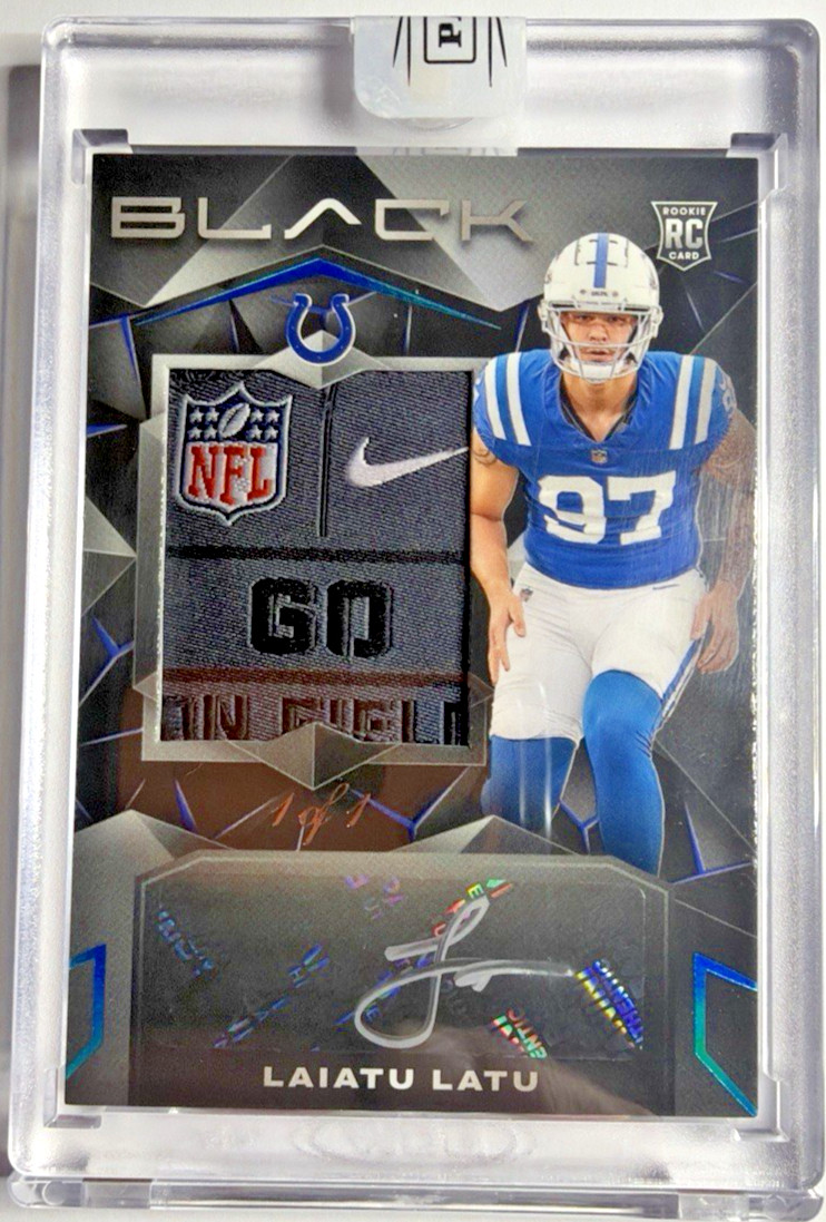 2024 Panini Black Laiatu Latu Rookie Patch Auto 1/1.