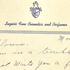 1945 Letterhead Luziers Cosmetics Handwritten Personal Letters Christmas Kansas