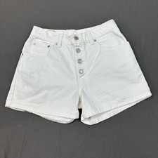 Vintage Levis Shorts Womens 7 Junior White Denim Button Fly Made in USA