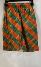Gucci Dapper Dan Boys' Swim Shorts Orange Green Logo Stripe Trunks Sz 22" Waist