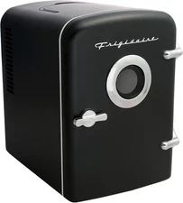 Frigidaire Portable 6-Can/4L Mini Fridge Built-in Bluetooth Speaker EFMIS151BLAC