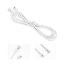 Copper Wire Telephone Cord with Rj11 and Rj45 Plugs White Landline Accessory