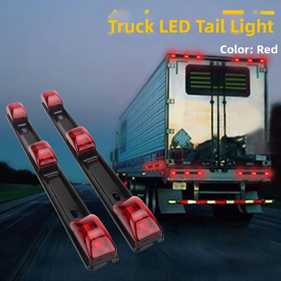 9 LED Red Tail Light Bar for Truck Trailer 12V Stop Brake Lamp IP67 Waterproof - Image 2 of 4