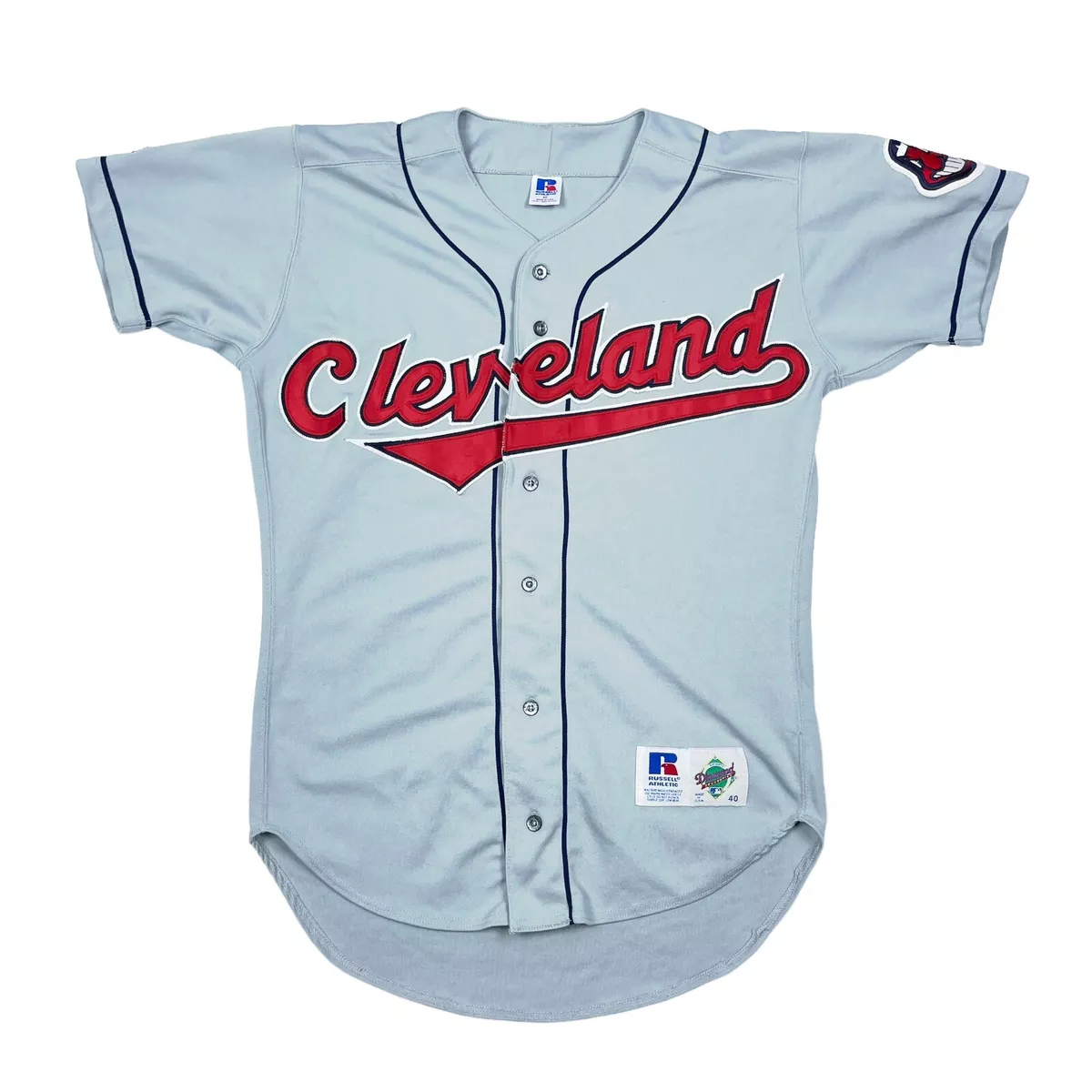 VTG Rare Cleveland Indians Russell Athletic Diamond Collection Jersey Size  40 Sm