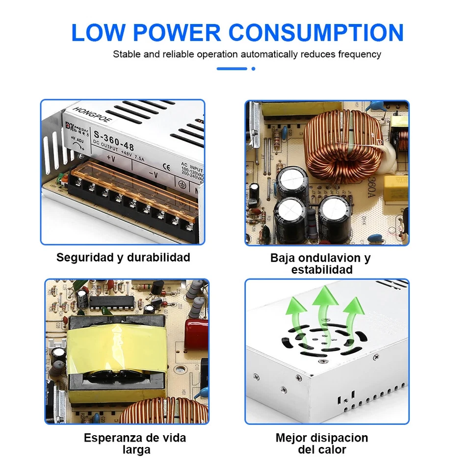 Alimentatore 5v-48v 2A-30A Trasformatore da AC a DC Striscia LED Interruttore Driver - Immagine 2 di 4
