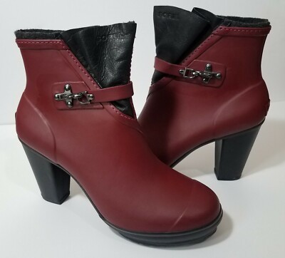 Sorel Medina Rain Ankle Boots High Heel 
