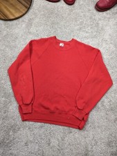 Vintage Jerzees Sweatshirt USA Made Mens Large Red Crew Neck 50/50 90s 80s Y2K