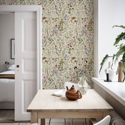 1 Roll 17.3"X118" Yellow Vintage Floral PVC Peel and Stick Wallpaper Sticky Back - Picture 8 of 8