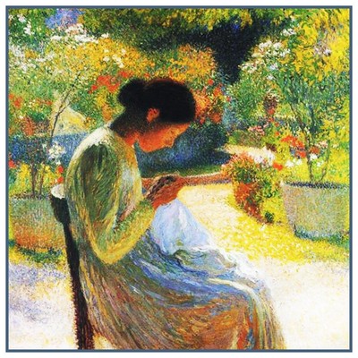 Nähen in Französisch Garten Impressionist Henri Martin Gezählter Kreuzstich