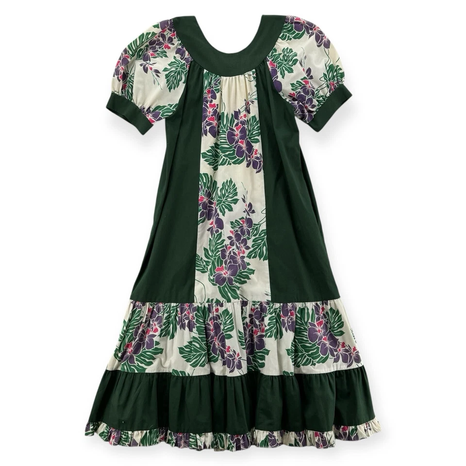 Vestido Hawaiano Lucky You Vintage Para Mujer Pequeño Midi Muumuu Floral Volantes Aloha Foto 2 de 4