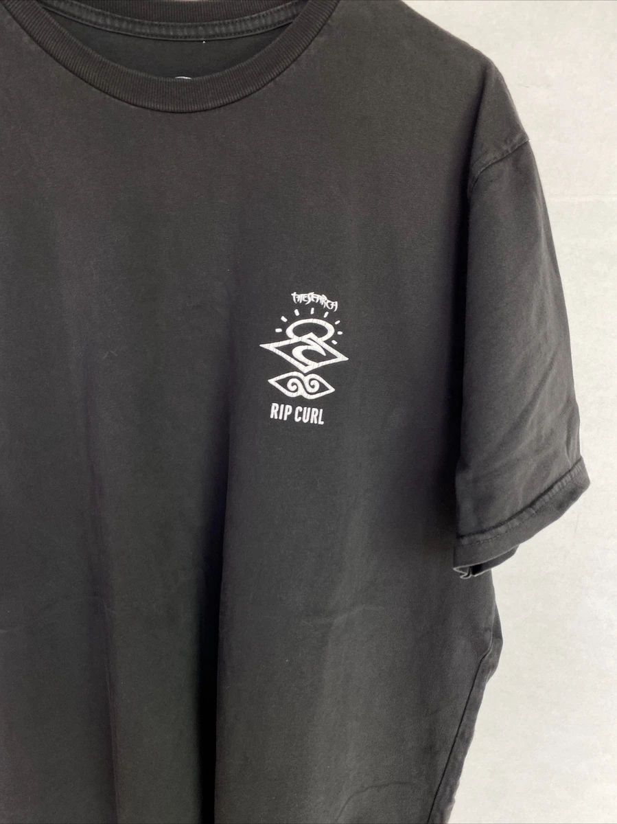RIP CURL MEN S T SHIRT THE SEARCH GRAPHIC SS CREW WASHED BLACK