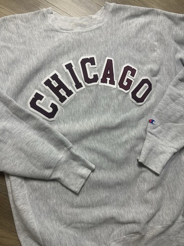 Vintage Champion Reverse Weave Chicago Pullover Crewneck Sweatshirt 2XL 90s USA - Picture 3 of 11