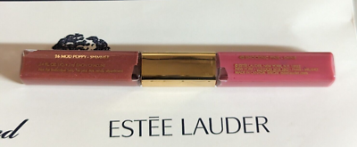 New Estee Lauder Pure Color LipGloss Duo #16 Mod Poppy + #42