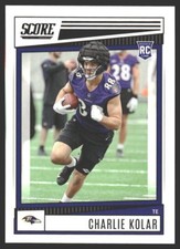 Charlie Kolar #374 2022 Score Baltimore RavensRC Rookie