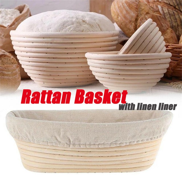 Round Bread Rattan Basket Brotform Dough Rising Liner Baskets