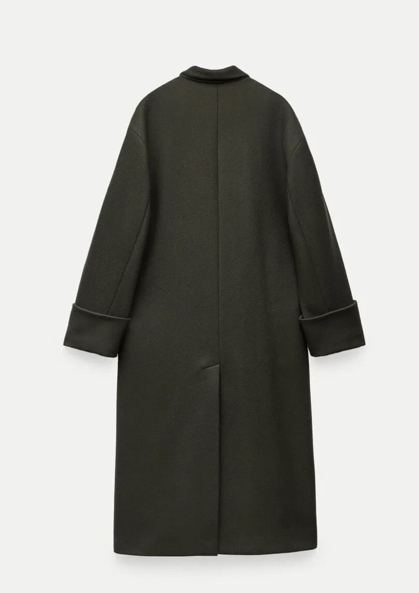 ジャケット・アウター scarf docking drape coat NWT!! HOT ZARA ZW COLLECTION MINIMALIST SCARF COAT KHAKI, XS