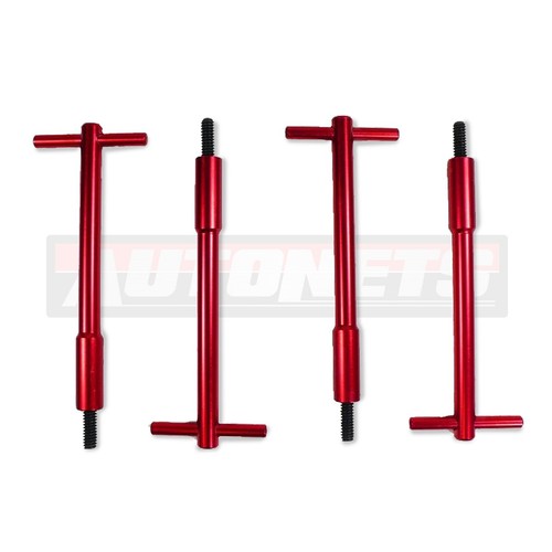 Set of 4 Red Tall TBar Valve Cover Hold Downs SBC BBC FORD 302 350 454