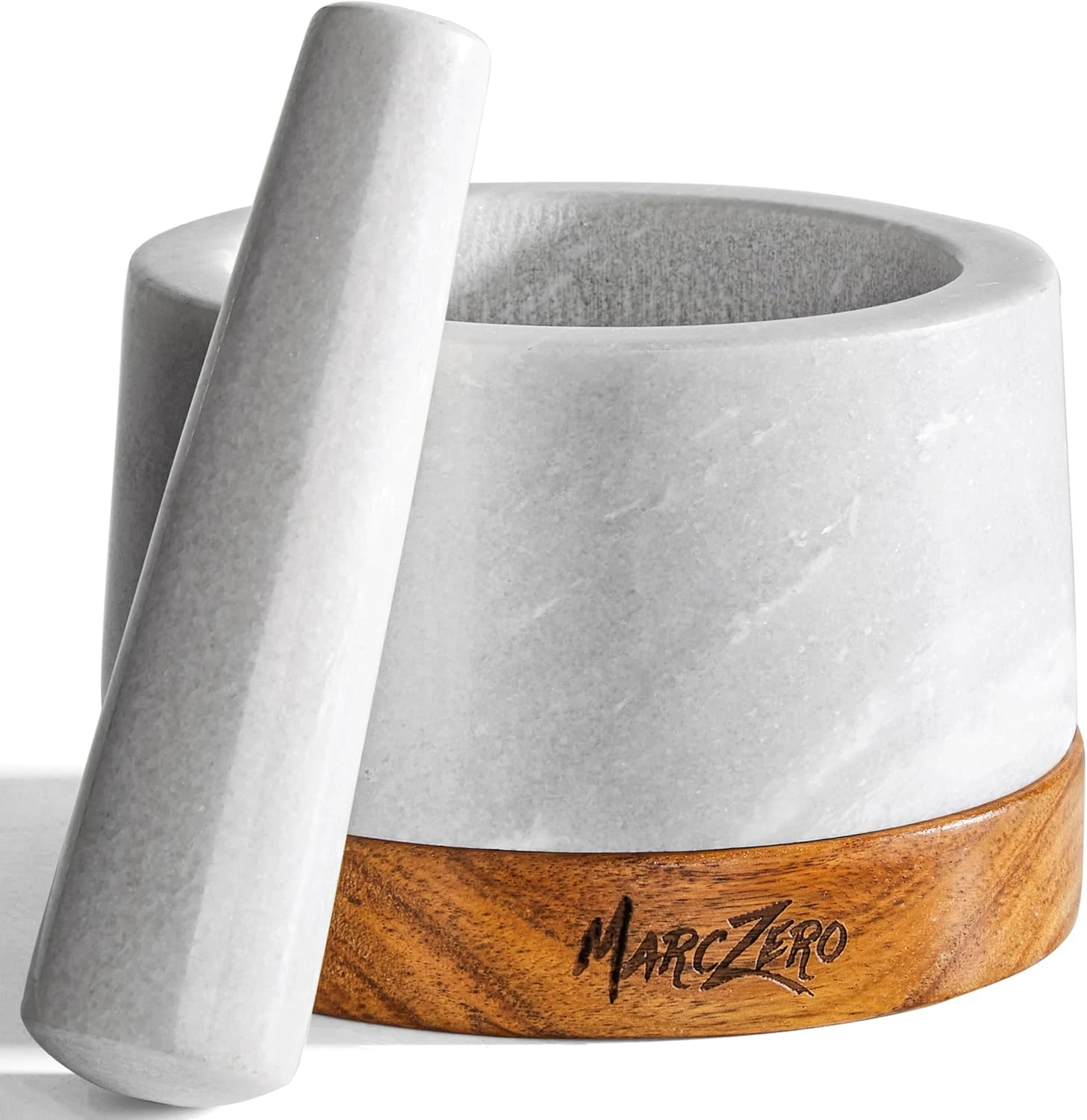 Large 6-Inch Marble Mortar and Pestle Set with Wooden Base - Heavy Duty White
Opens in a new window