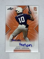2021 LEAF PERFECT GAME ORANGE JOSIAH HARRISON PAPER RC AUTO # 2/30