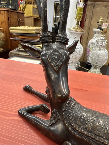 Deko Dolbi Kasse Messing Hirsch Vintage Regal Skulptur 1980 8" hoch - Bild 3 von 8