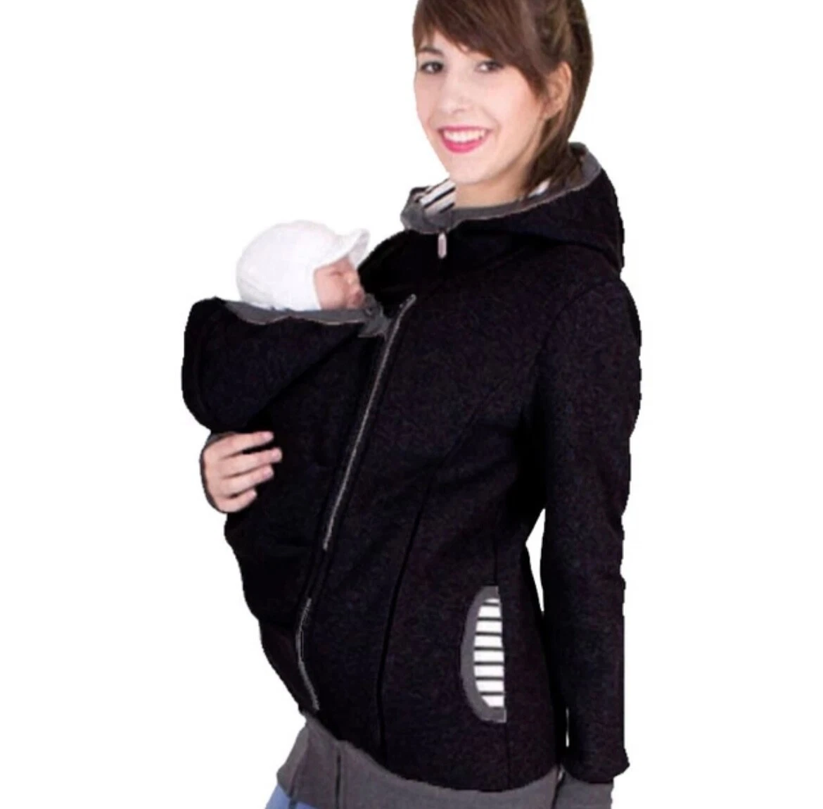 Maternity coat shop with baby pouch
