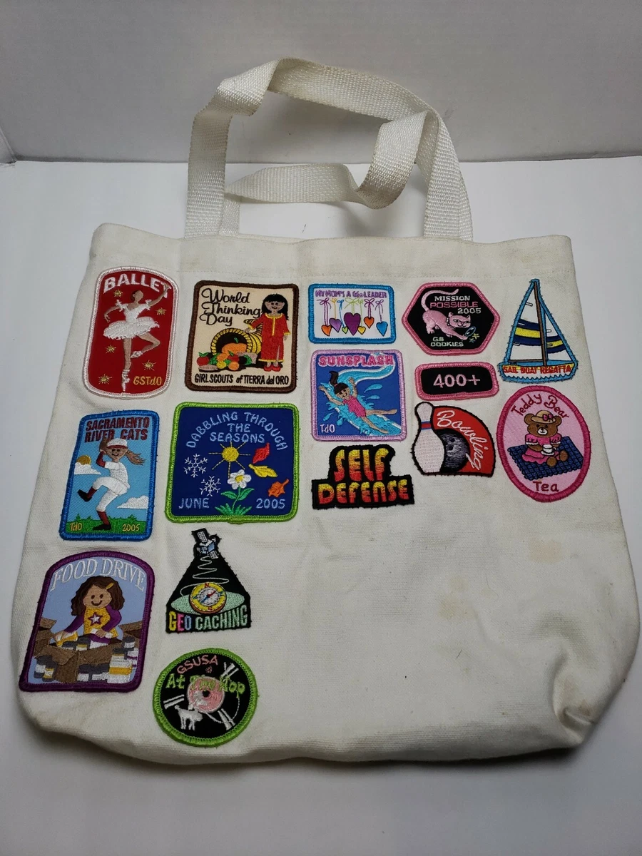 GIRL SCOUT PATCHES CANVAS TOTE BAG PATCHES