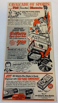 1950 Gillette Razors ad ~ PHIL RIZZUTO | eBay