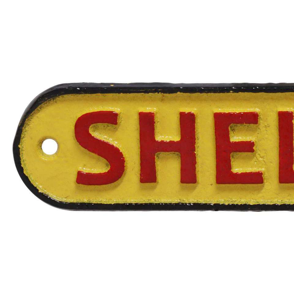 Shell Oil Motor Spirit Garage 48cm Cast Iron Metal Sign Transport Garage Gift - Image 2 of 4