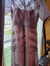 Gorgeous Asos Smokey Purple Eyelet Lace Dress Sz 10