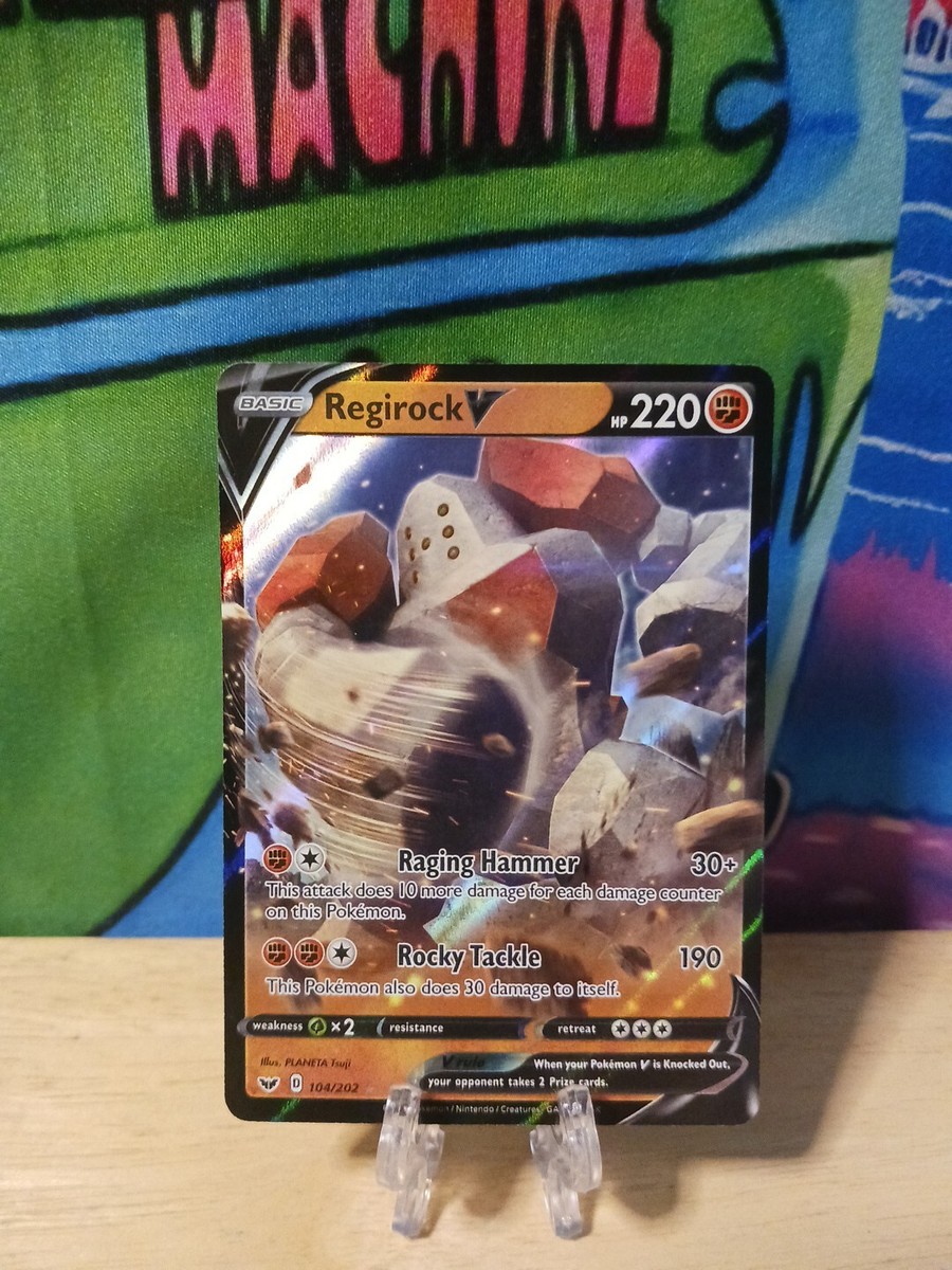 Pokemon Regirock V 104/202 Base Set Sword & Shield ULTRA RARE