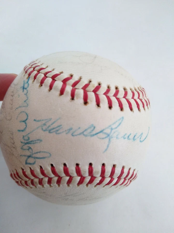 1962 Kansas City Athletics Team Signed Baseball Coach Hank Bauer JoJo White - Image 4 of 4