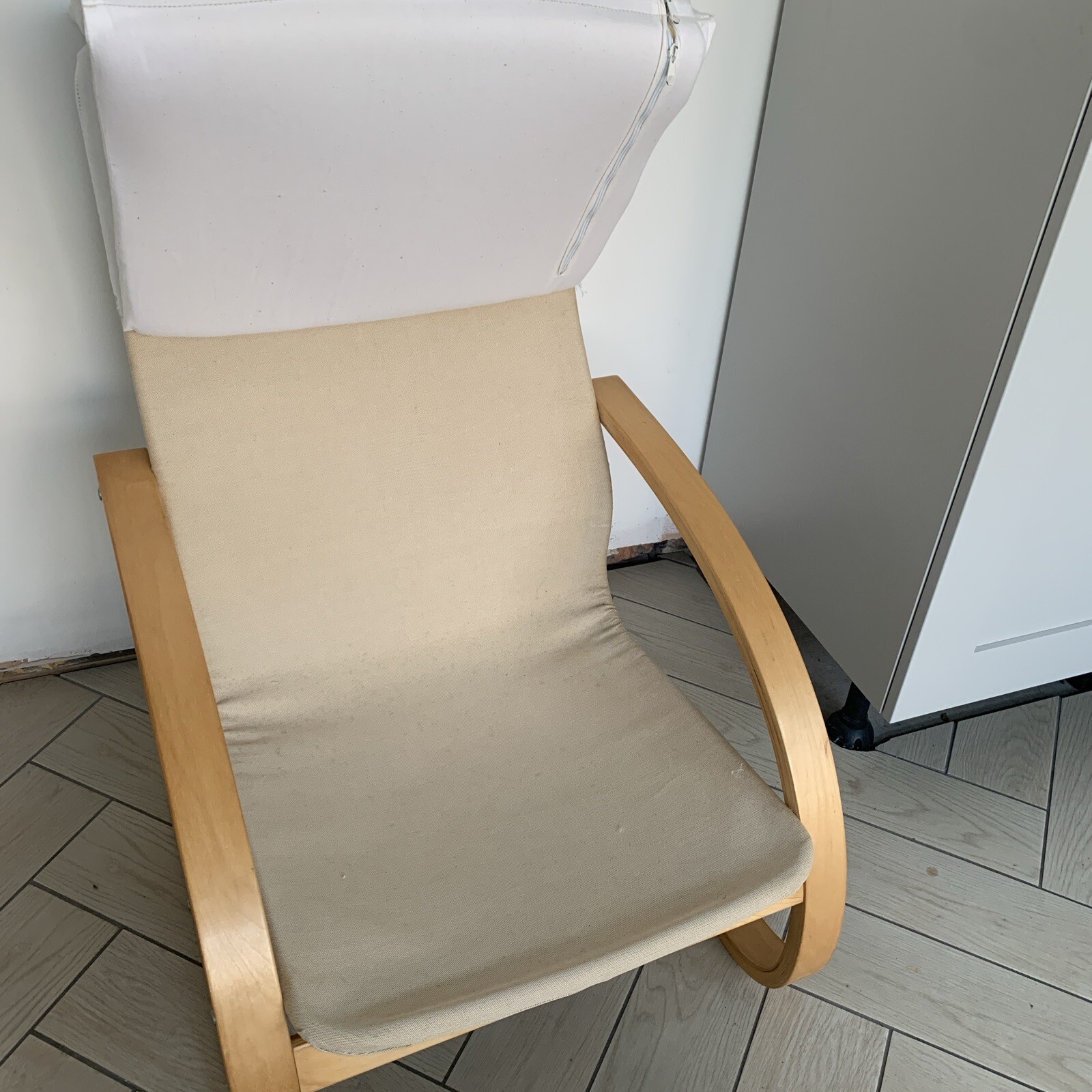 Vintage Ikea Pello Poang Nursing Armchair + footstool Bentwood Beech