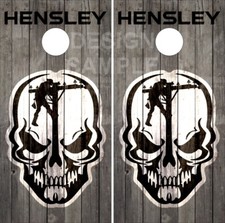 Lineman Skull Cornhole Wrap Bag Toss Skin Decal Sticker