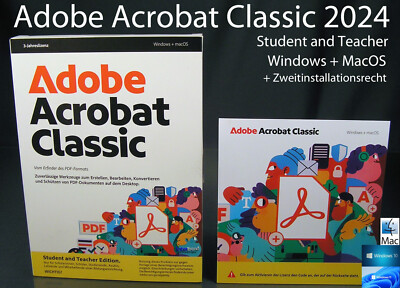 Adobe Acrobat Classic 2024 Box Win/Mac Student and Teacher OVP NEU