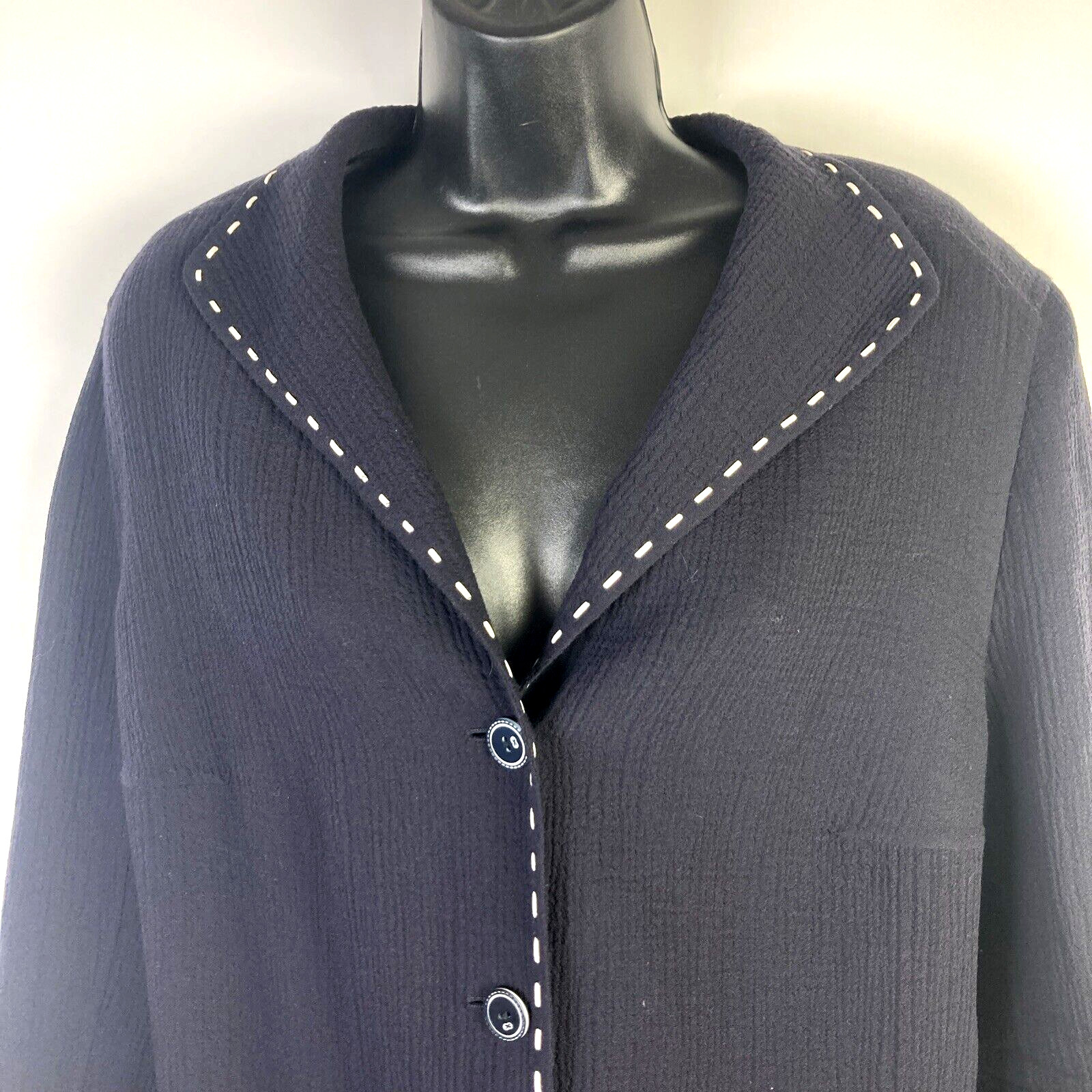 ESCADA 46 Blazer Jacket lightweight crinkle wool … - image 4